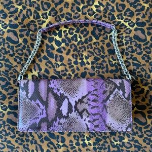Ann Taylor Leather Python Print Purse